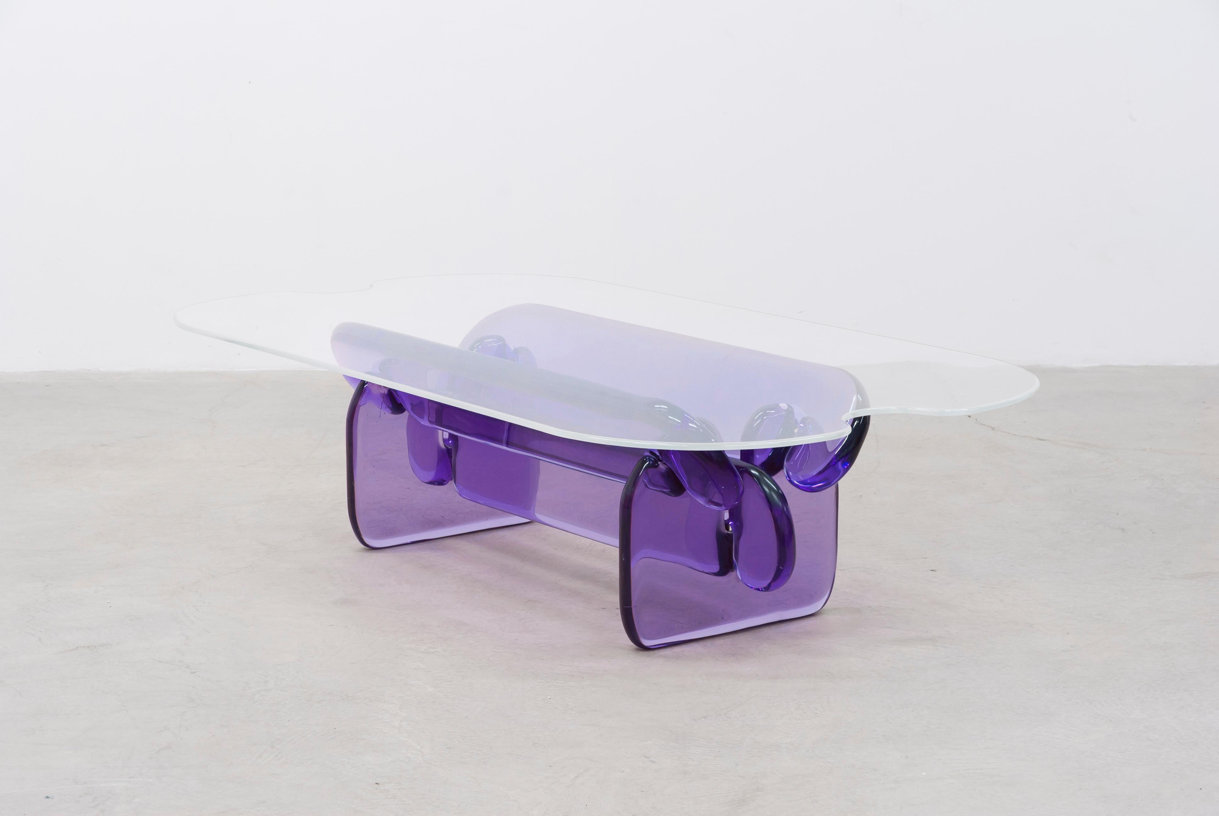 Acrylic Plump resin table in Hard Candy Purple by Ian Alistair Cochran