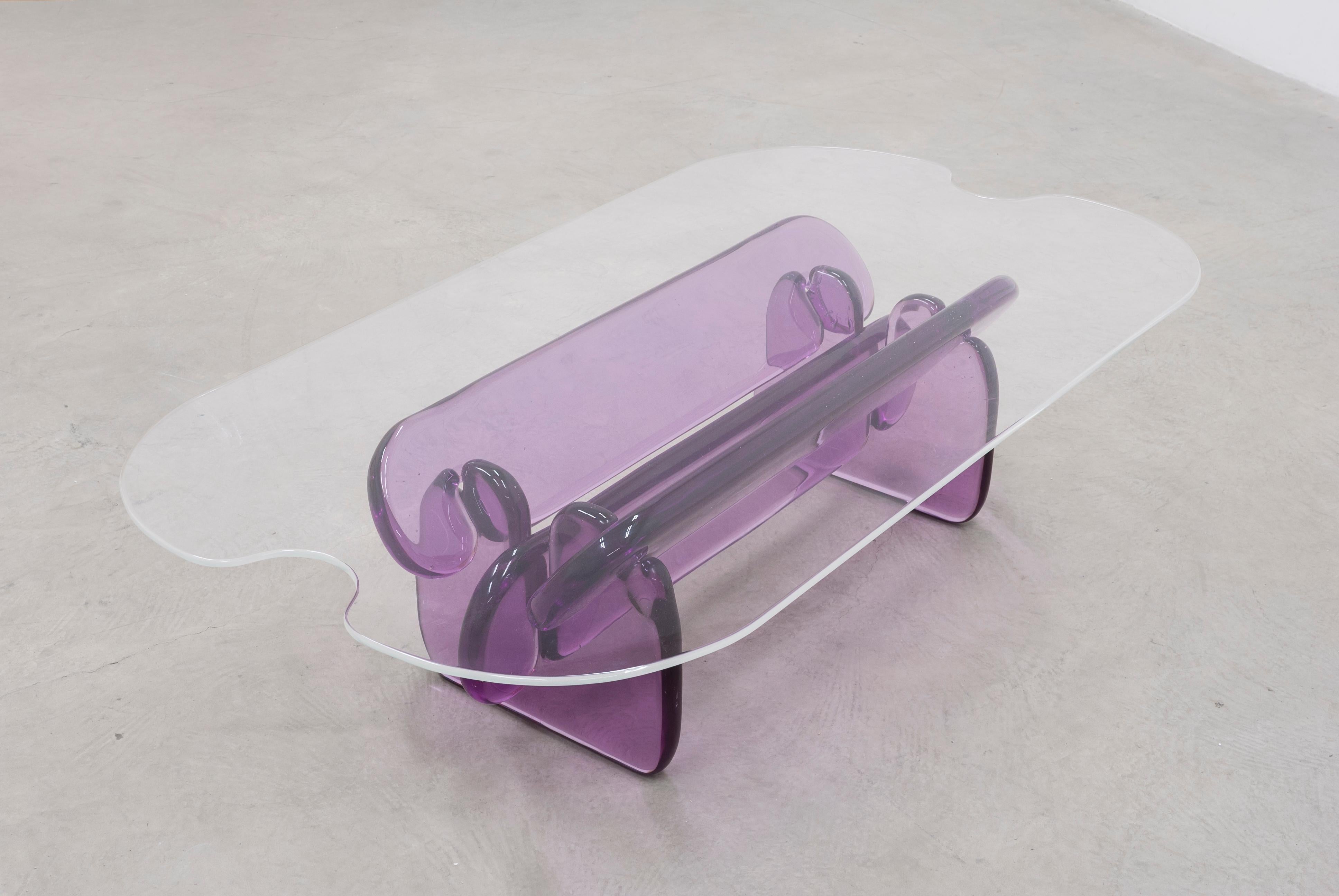 American Plump resin table in Hard Candy Purple by Ian Alistair Cochran