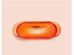 Plump Trinket Dish in Orange, Translucent Polyurethane Resin, by Ian Cochran