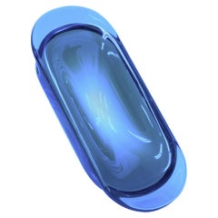 Plump Trinket Dish in Blue, Translucent Polyurethane Resin, by Ian Cochran
