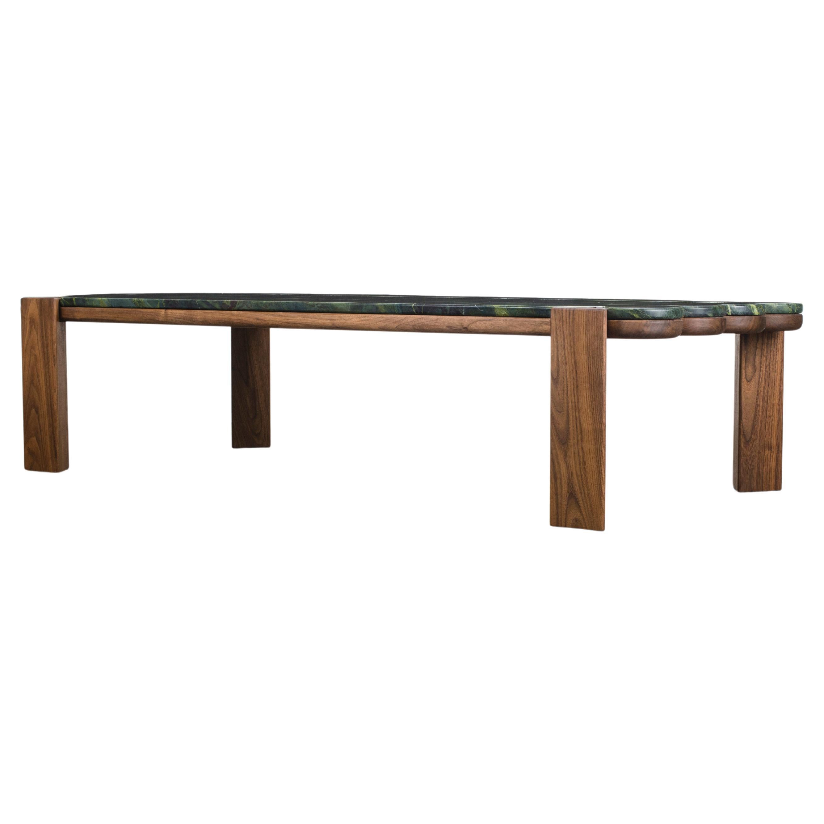 Plural Table by Levi Christiansen in Solid Walnut and Marble For Sale