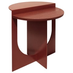 Plus, Burnt Orange, Steel, Sidetable, Modern, Minimal, 21st Century, Contemporary