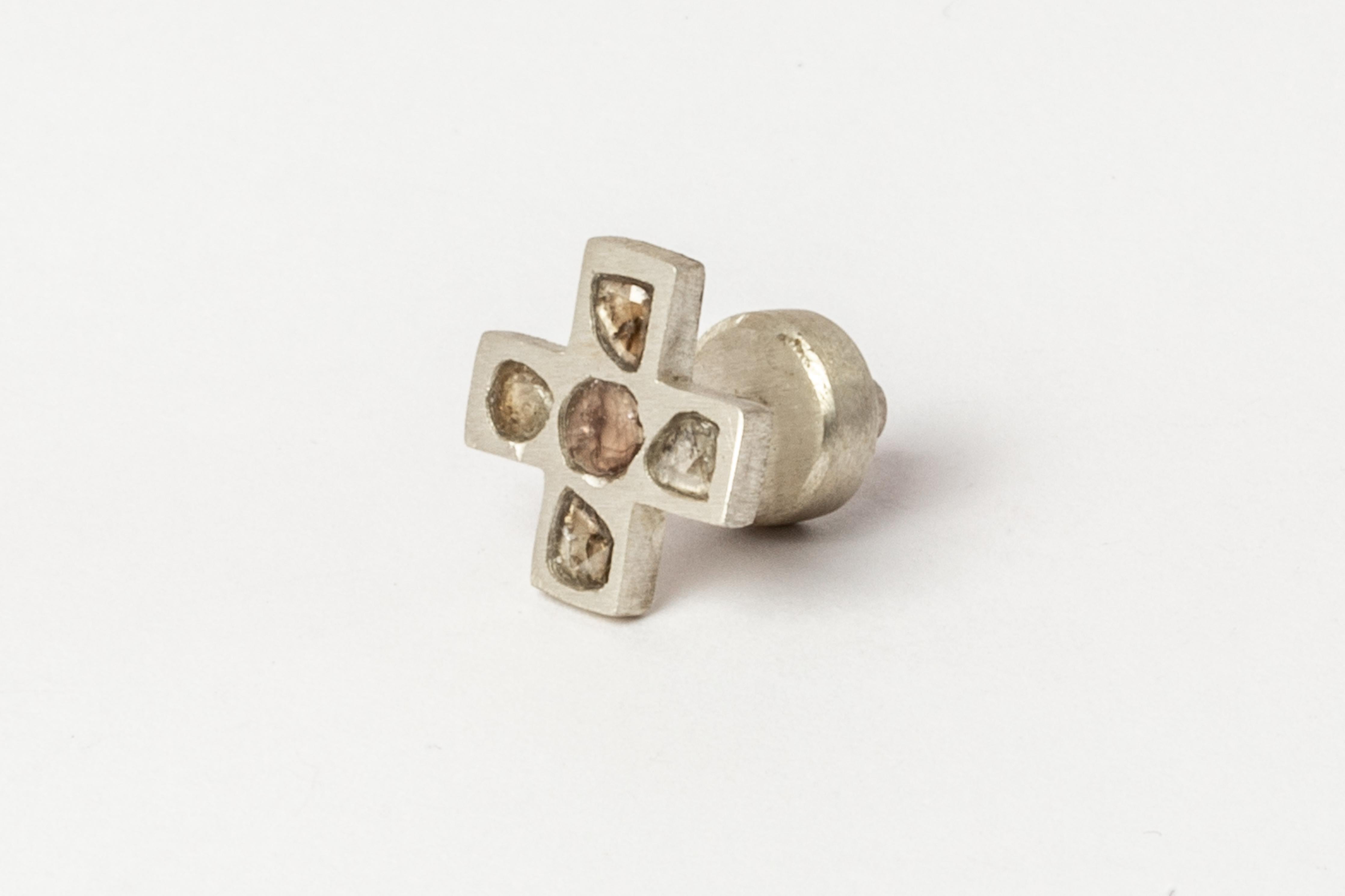 Plus Earring (Mega Pavé, 12mm, MA+DIA) In New Condition For Sale In Paris, FR