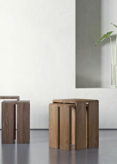 Set di 2 tavolini Plus Oak di Hermhaus