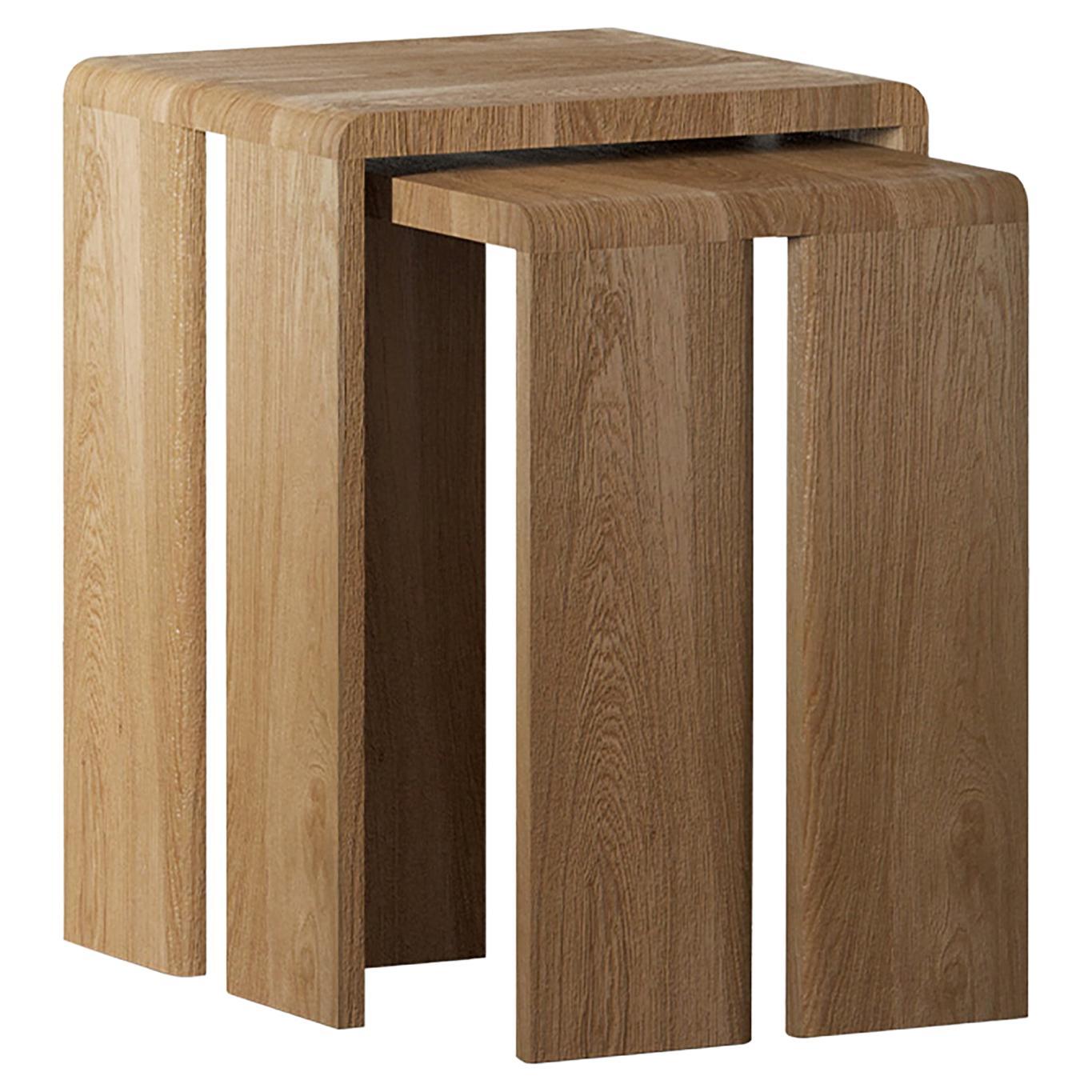 Plus Beistelltisch aus Eiche, 2er-Set von Hermhaus