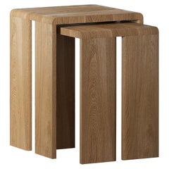 Plus Beistelltisch aus Eiche, 2er-Set von Hermhaus