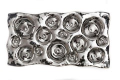 Plus Object glass Vide-Poche "Liquid Metal" Silver
