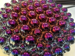 Plus Object Glass Wall Sculpture "Bubbles" Purpur