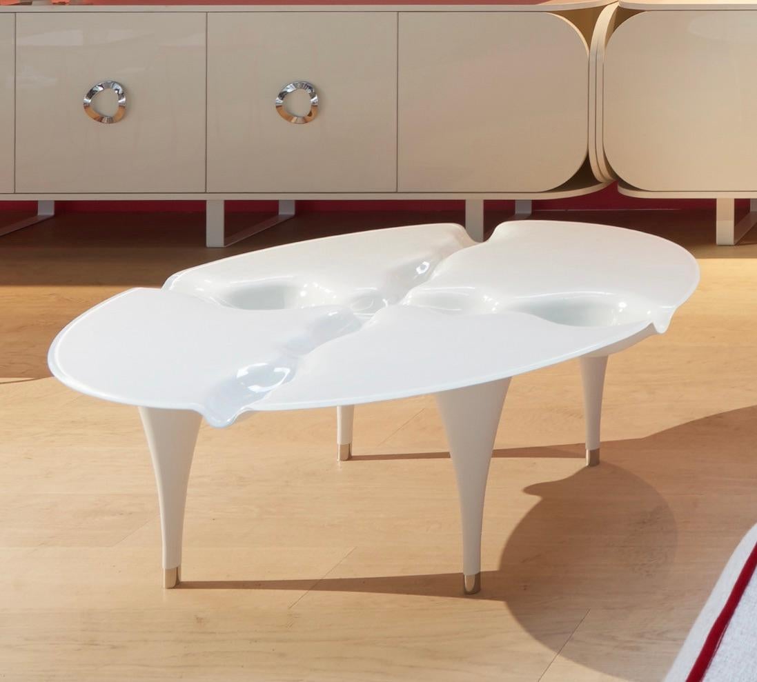 Plus Object Glass White Round Table In New Condition For Sale In Beverly Hills, CA