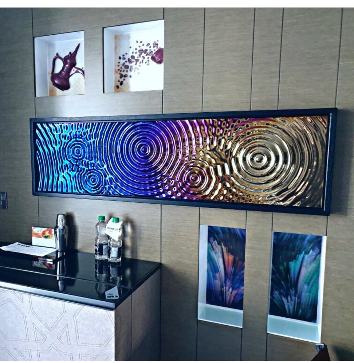 Modern Plus Object Multicolor Glass wall Panel 