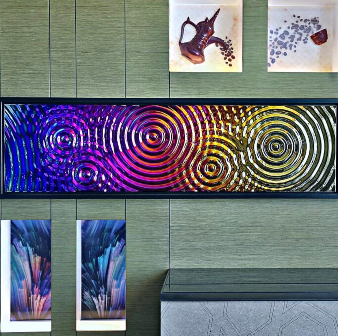 Ukrainian Plus Object Multicolor Glass wall Panel 