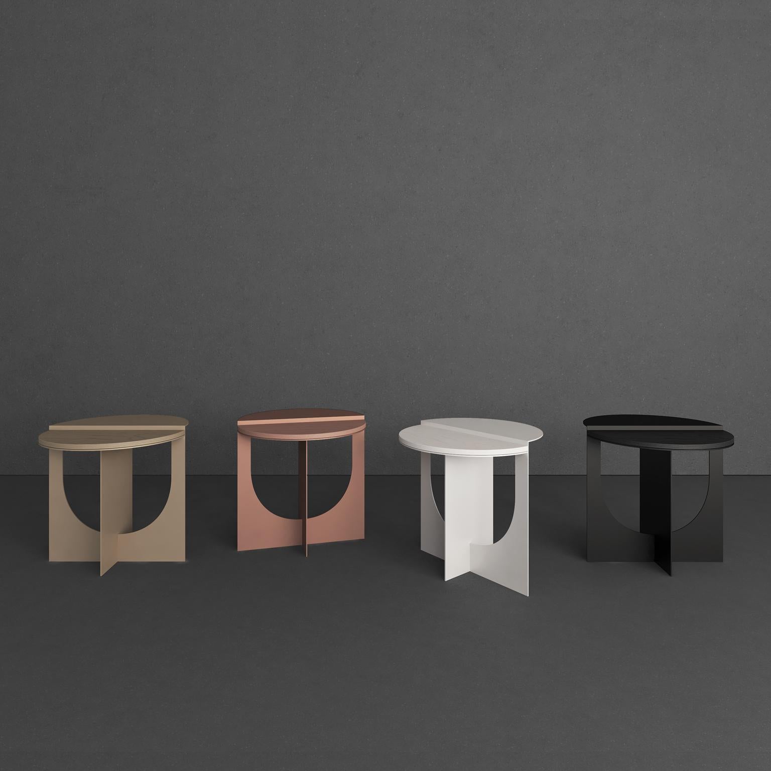 Peint Plus, Burnt Orange, Steel, Sidetable, Modern, Minimal, 21st Century, Contemporary