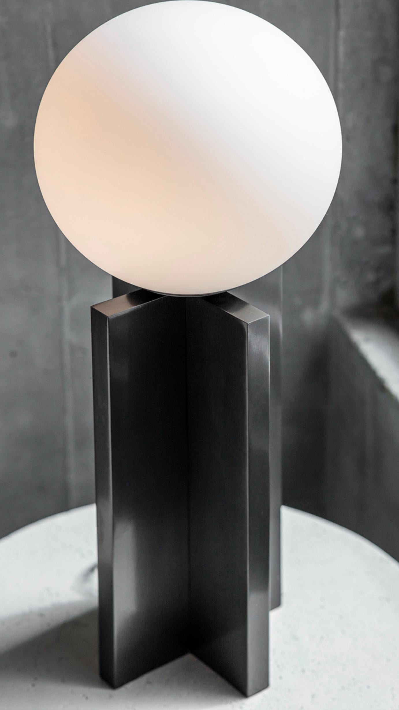 British Plus Table Lamp by Square in Circle For Sale
