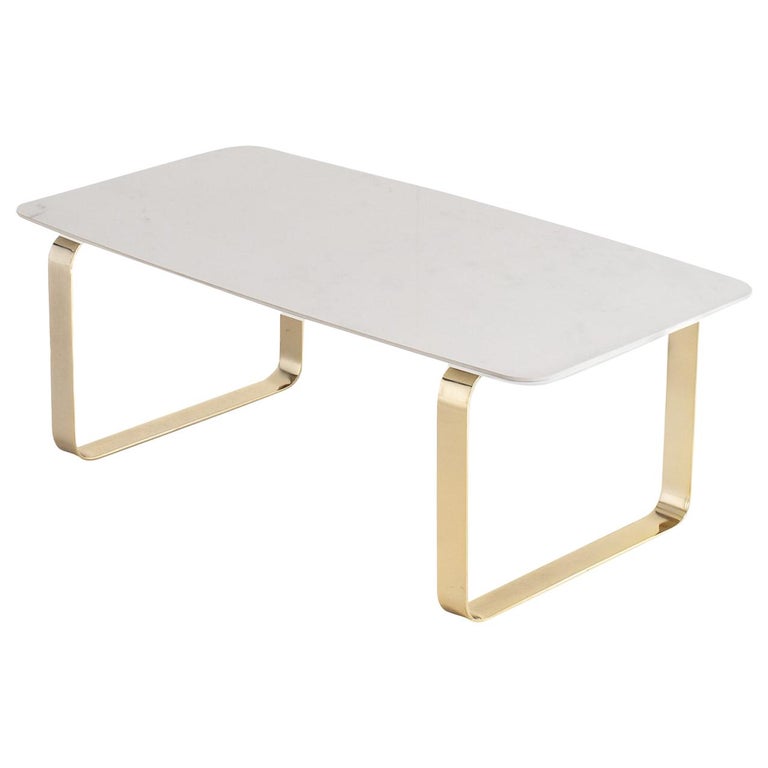 Plus White and Gold Coffee Table For Sale at 1stDibs