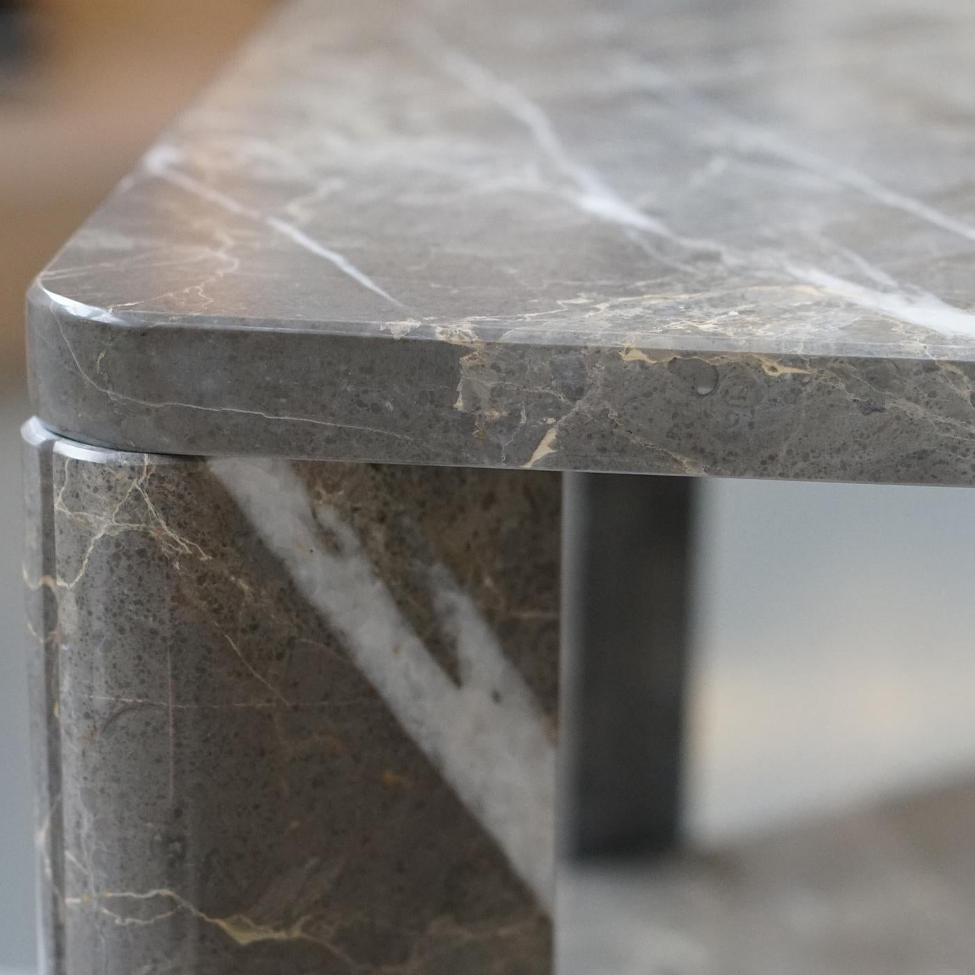 italien Table basse Plus+Double en marbre Grigio Collemandina en vente