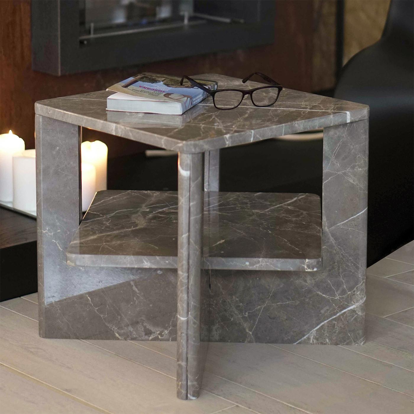 Plus+Double Coffee Table in Grigio Collemandina Marble  In New Condition For Sale In Milan, IT