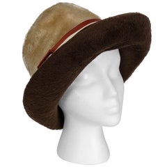 Mr. King Peluche 2-Tone Camel Beaver Fur Parker Bowles Bowler Derby Hat - S, 1974