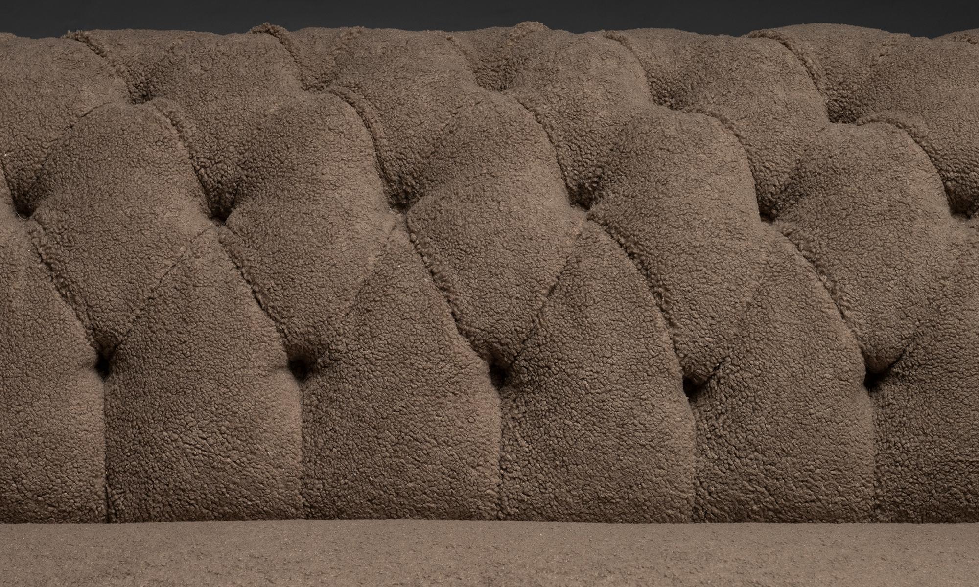 Victorian Plush Chesterfield Sofa, England circa 1890 For Sale