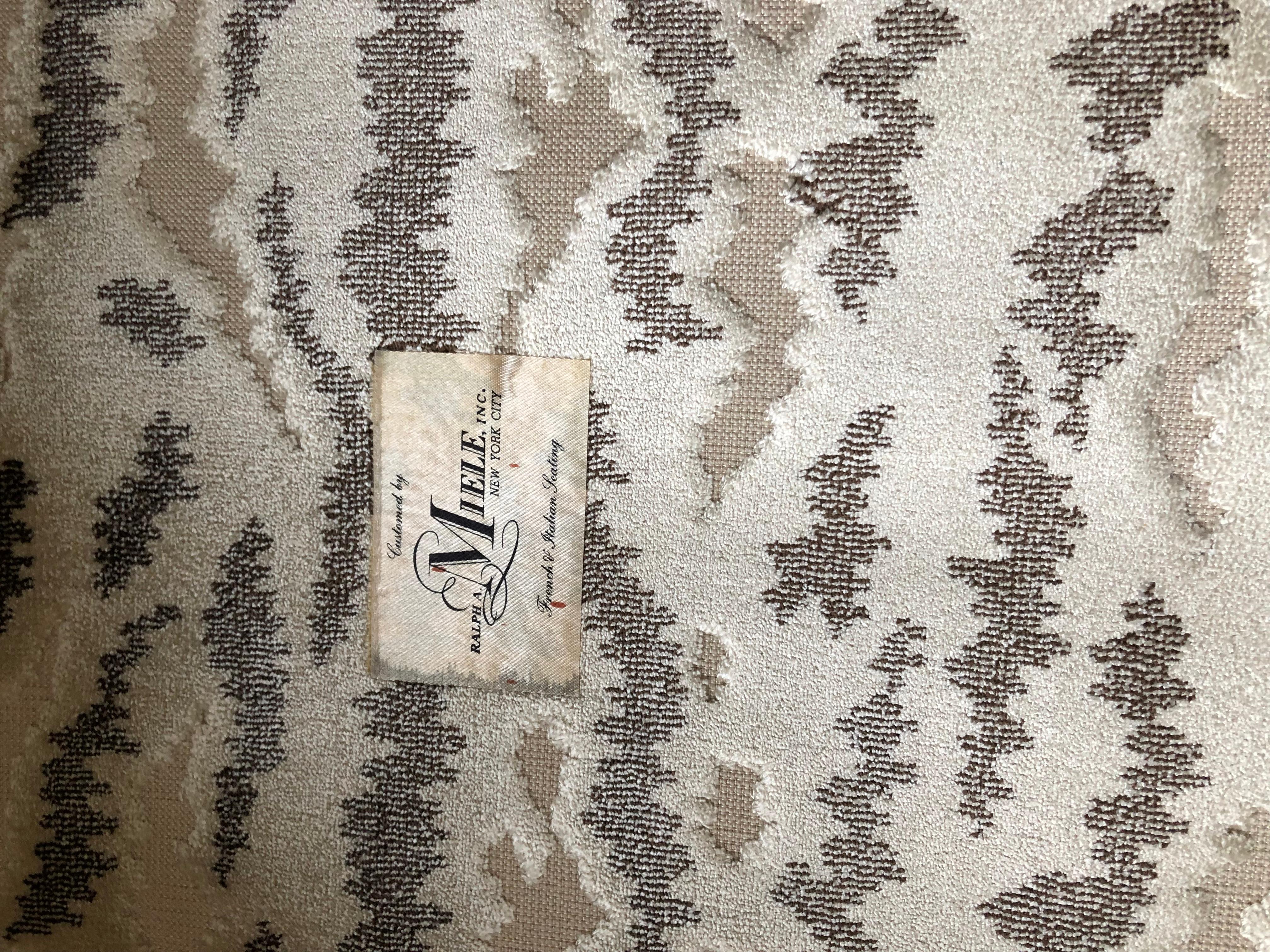 Plush Cut Velvet Down Filled Louis XVI Style Wing Chair 2