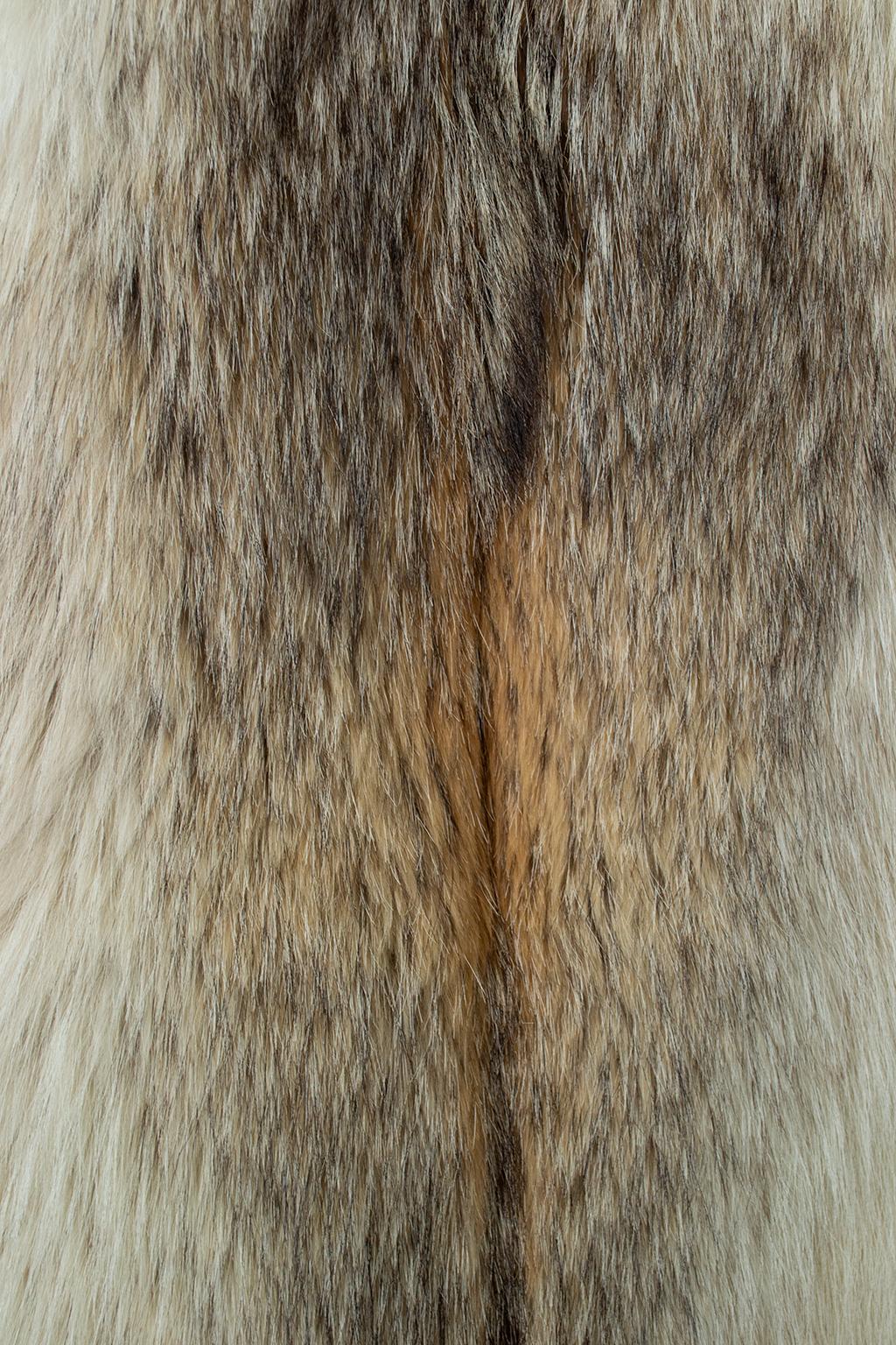 Plush Full-Length Copper Coyote Fur Overcoat with Detachable Hood – Med, 1970s 9