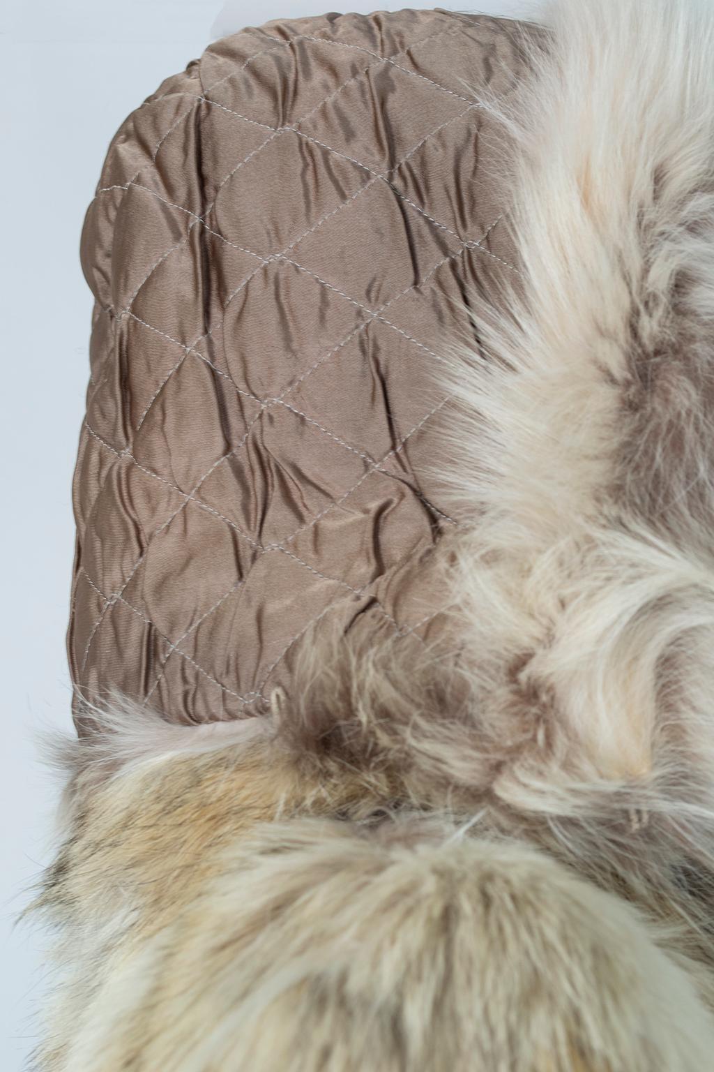 Plush Full-Length Copper Coyote Fur Overcoat with Detachable Hood – Med, 1970s 11