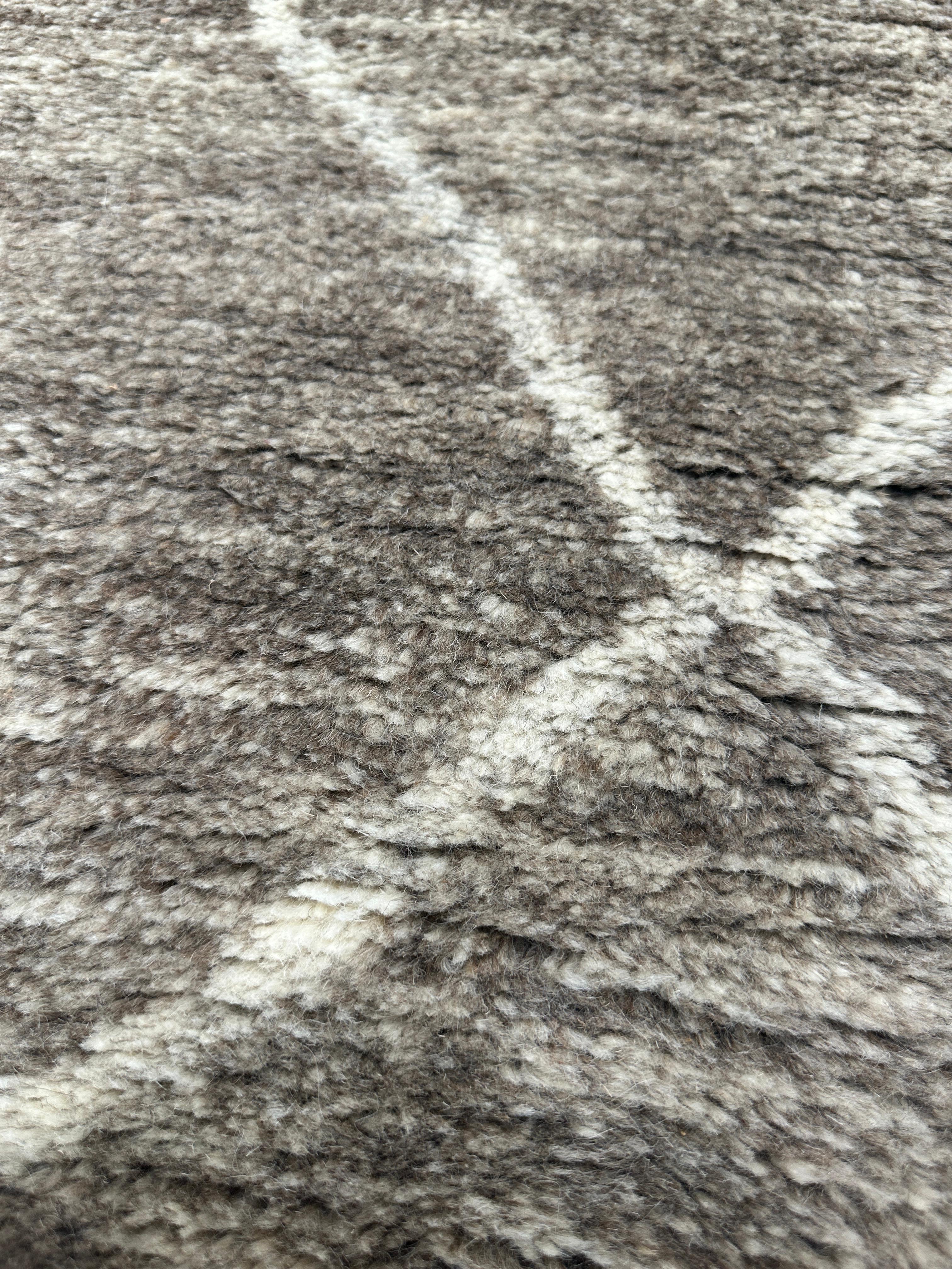 Plush, Handmade 8x10 Diamond Pattern Moroccan Area Rug For Sale 3
