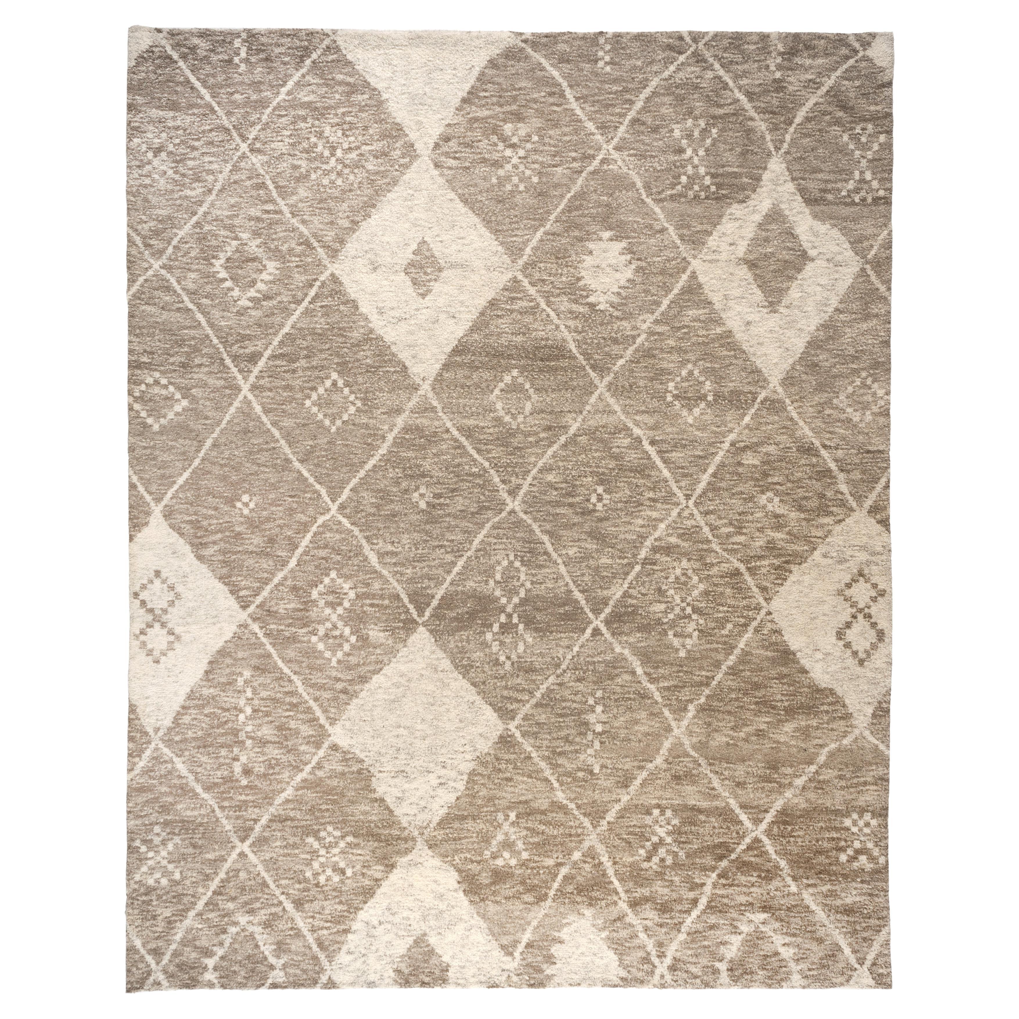 Plush, Handmade 8x10 Diamond Pattern Moroccan Area Rug For Sale