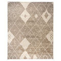 Plush, Handmade 8x10 Diamond Pattern Moroccan Area Rug