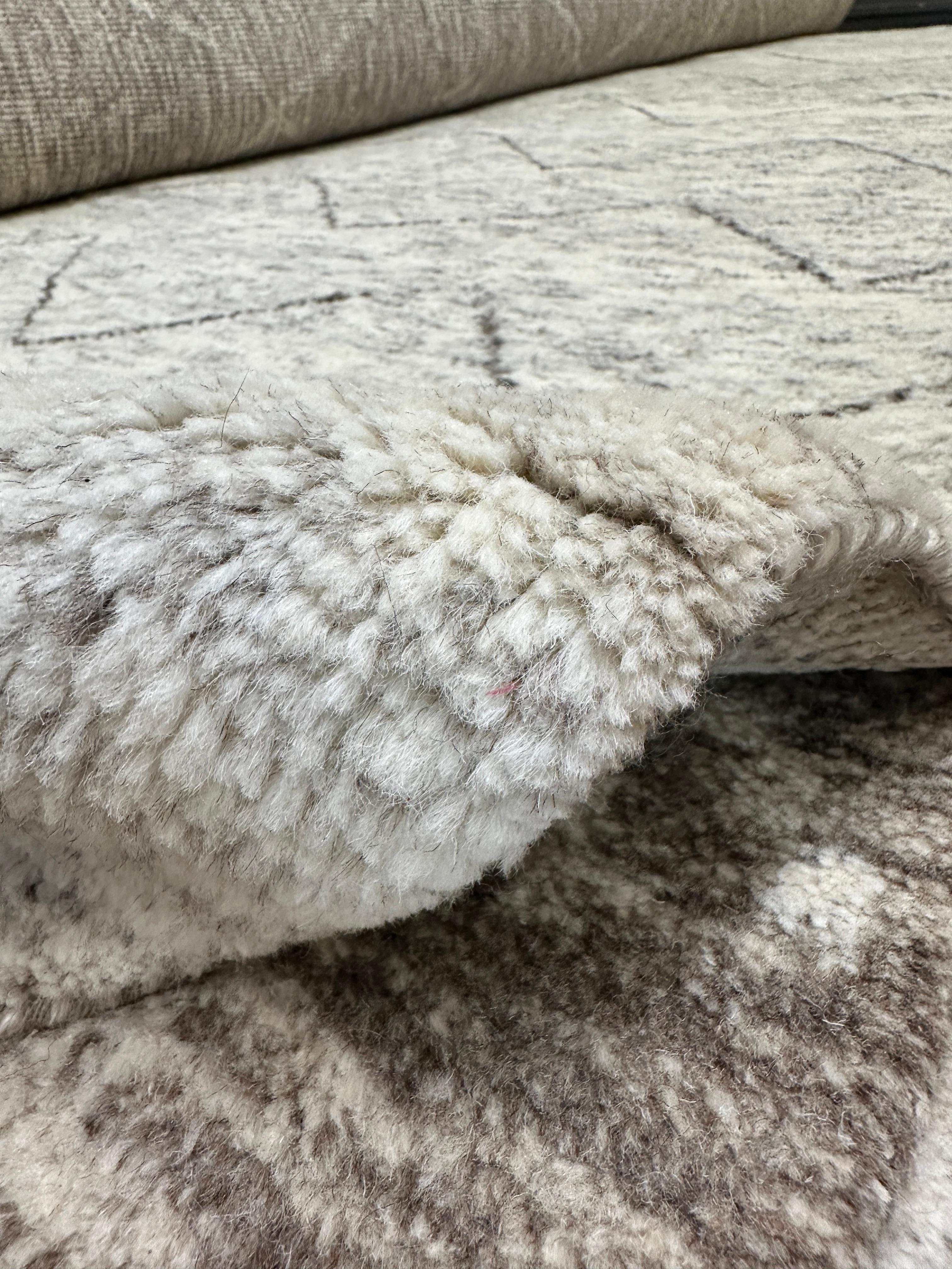 Hand-Woven Plush Handmade Moroccan Chevron Design Area Rug 8.1