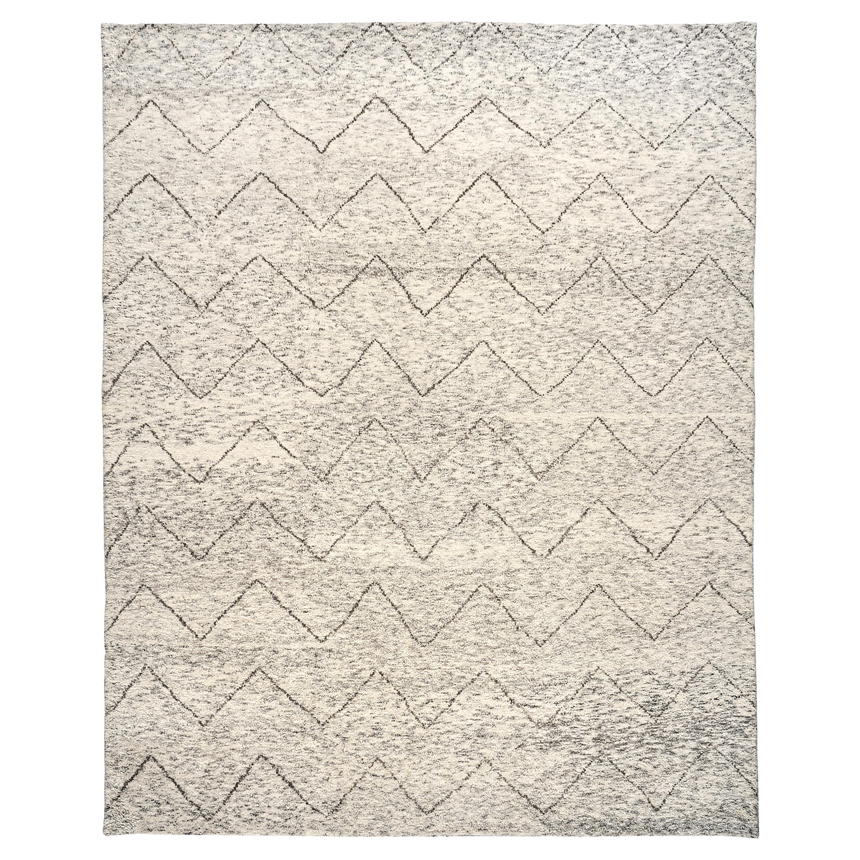 Plush Handmade Moroccan Chevron Design Area Rug 8.1"x10"