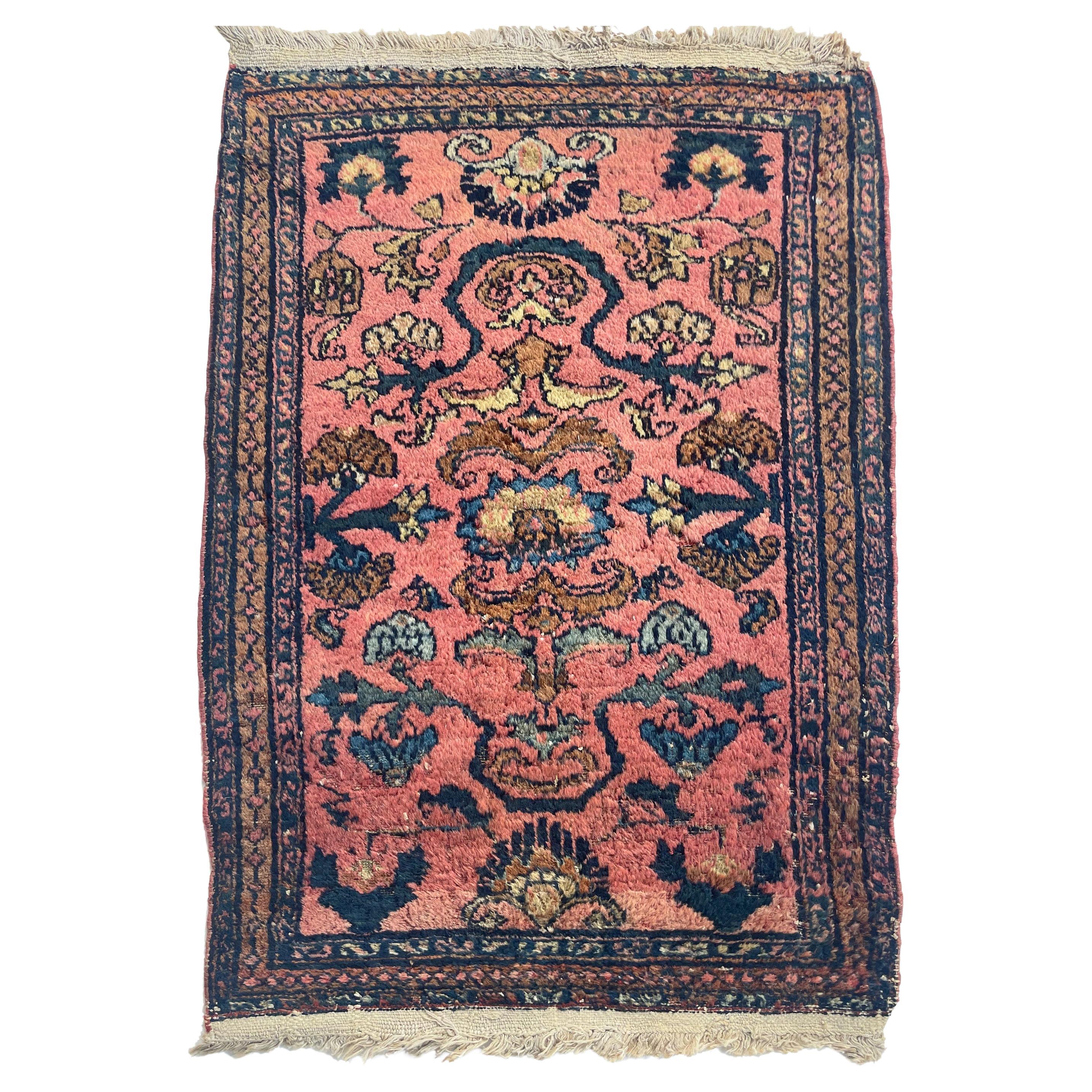 Alfombra Lilihan Hamadan Sarouk de felpa, c. 1930