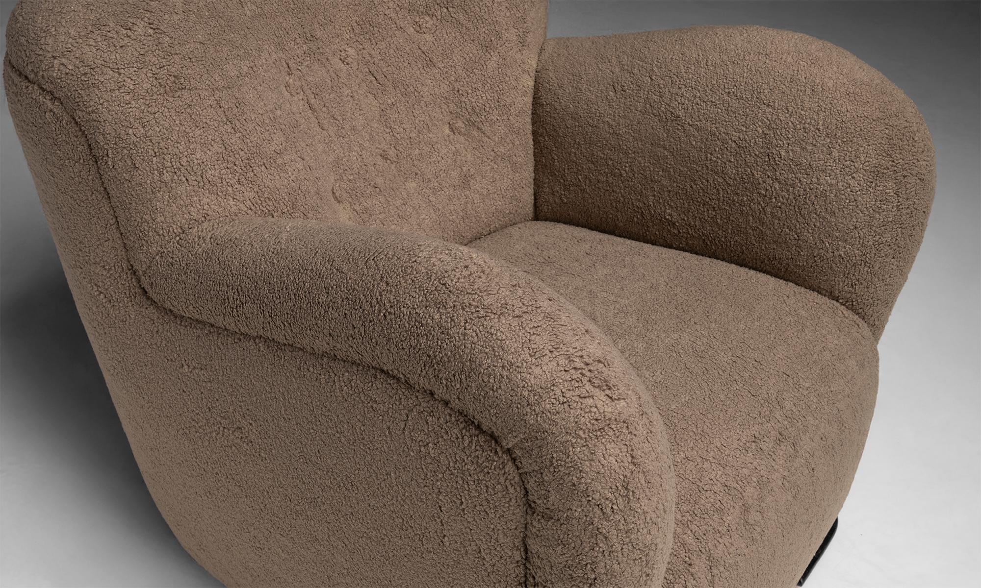 Plush Lounge Chair Denmark, 1960 im Zustand „Gut“ im Angebot in Culver City, CA