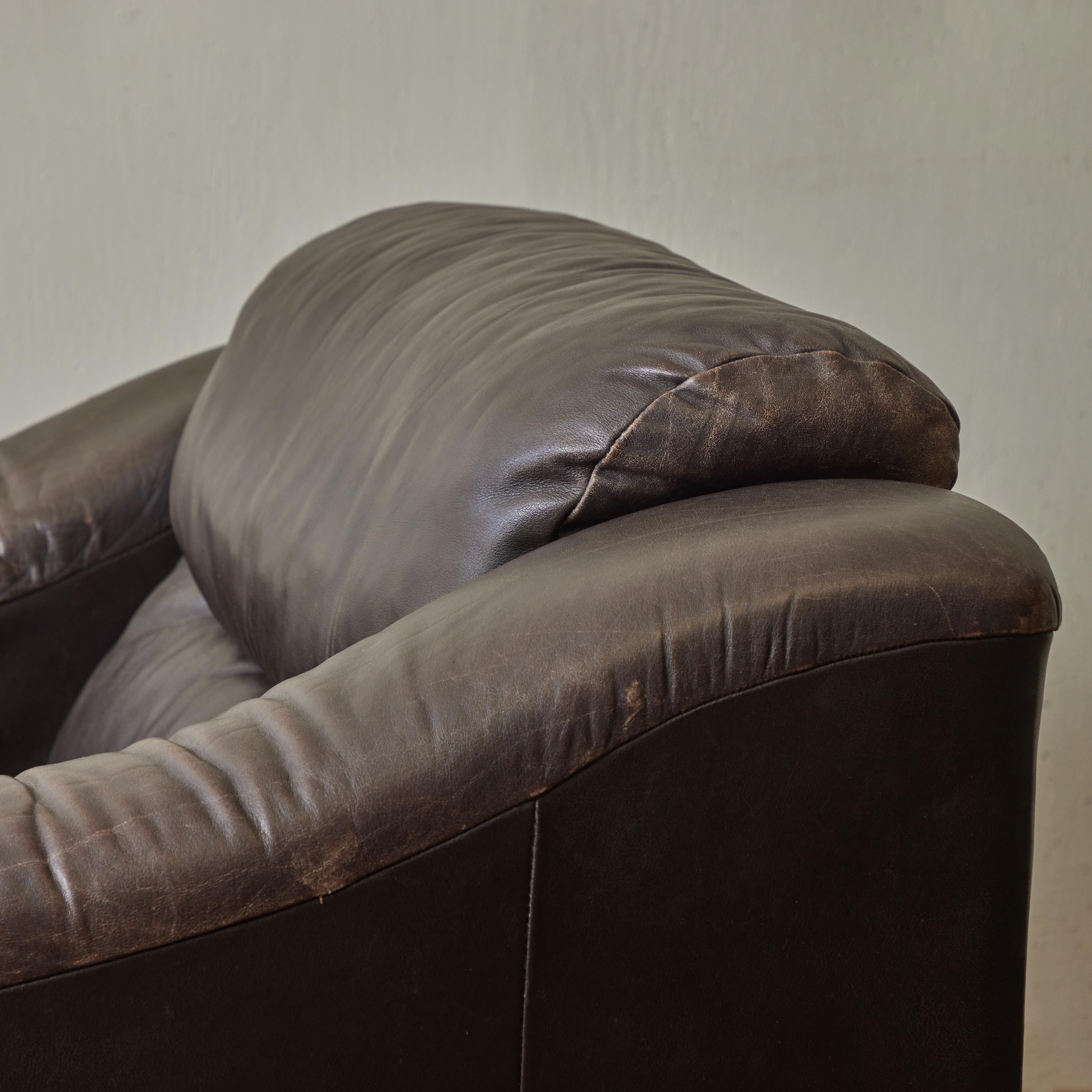 plush leather armchair