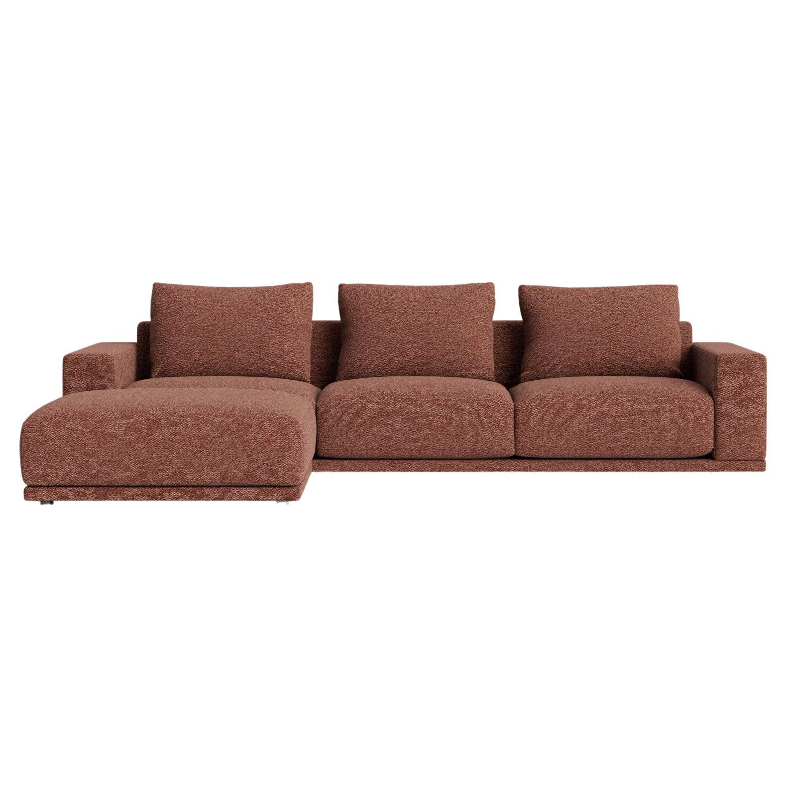 Plush Modular Modern Chaise in Kvadrat Nubby Chanille-Bouclé