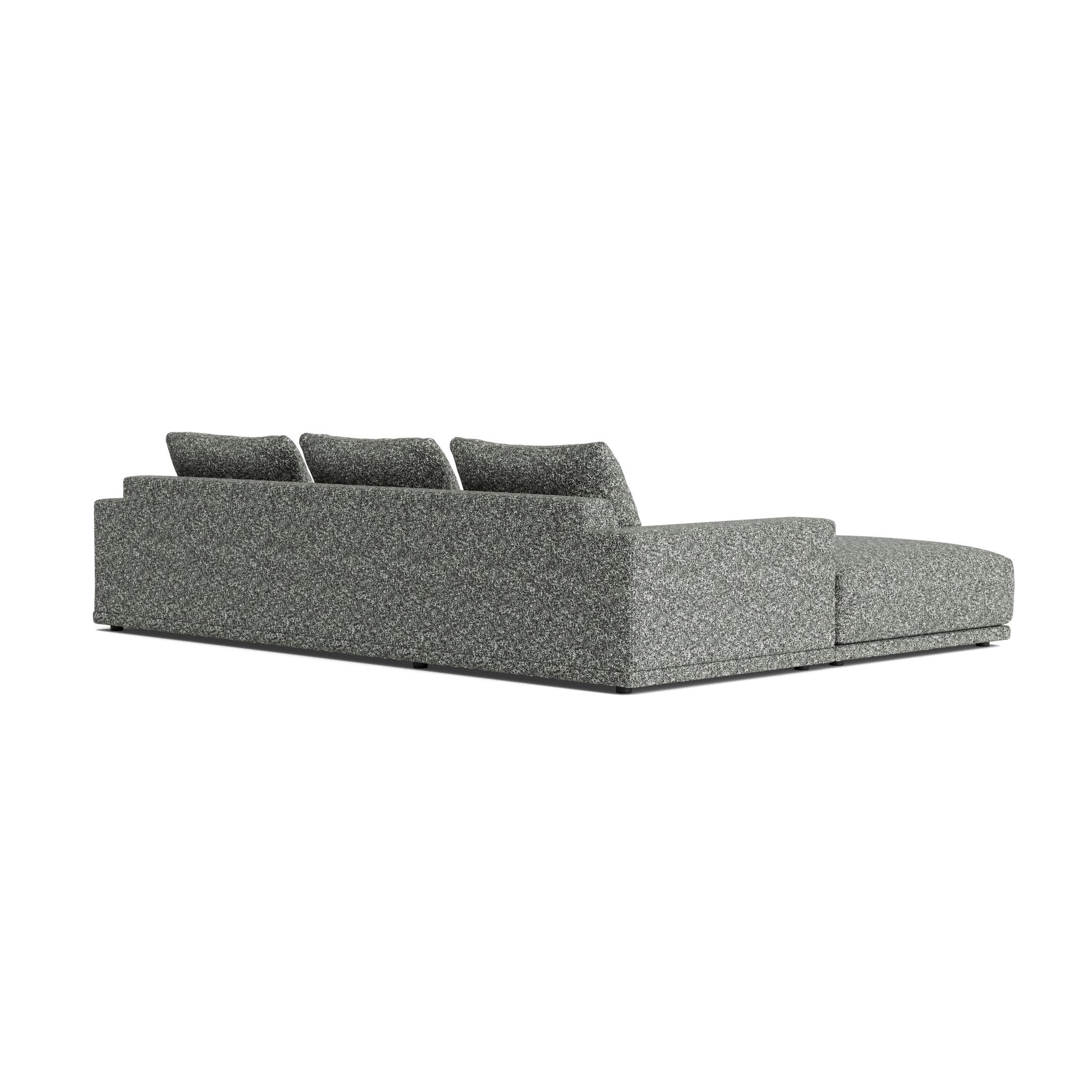 Americano Plush Modular Modern Chaise in Norwegian Bouclé in vendita