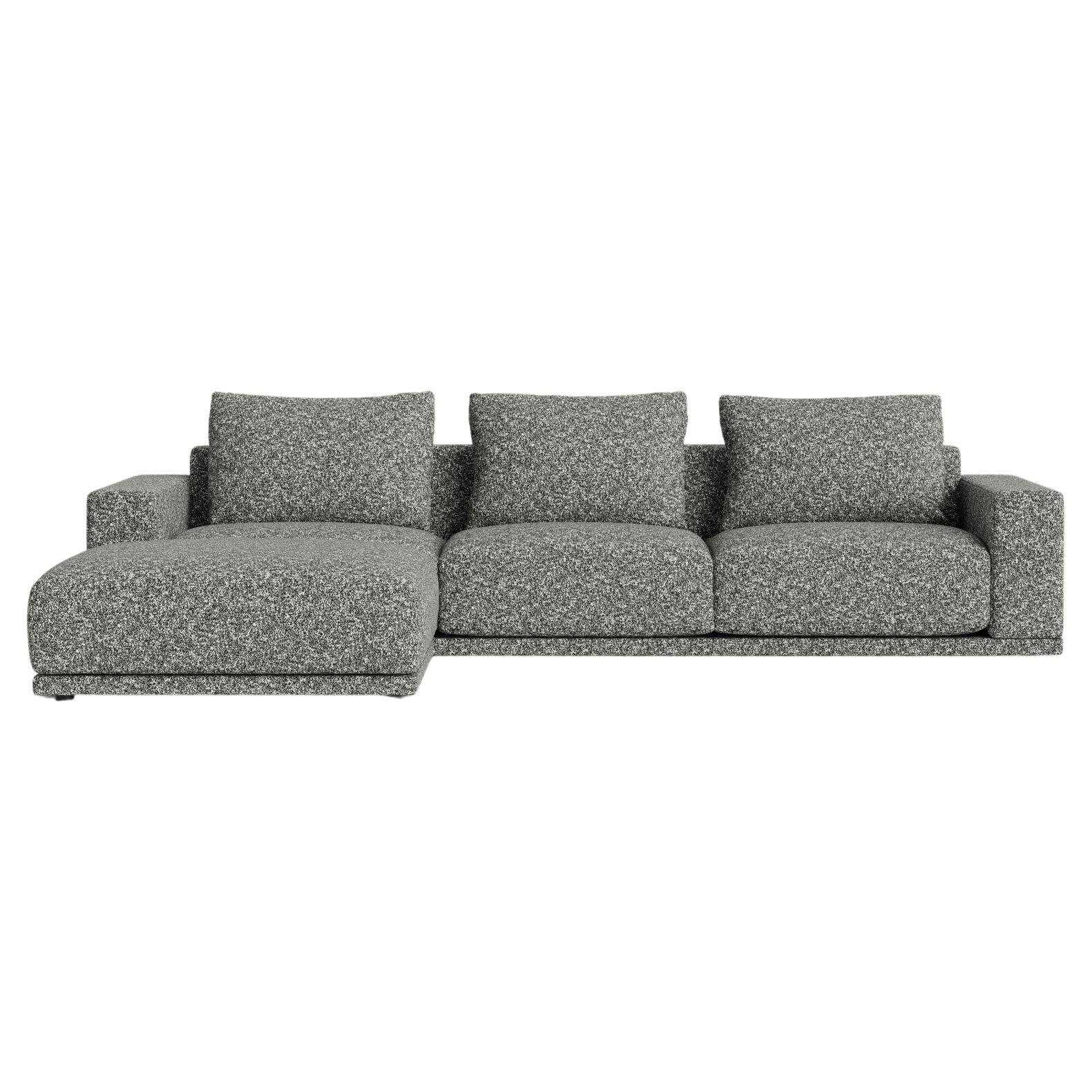 Plush Modular Modern Chaise in Norwegian Bouclé