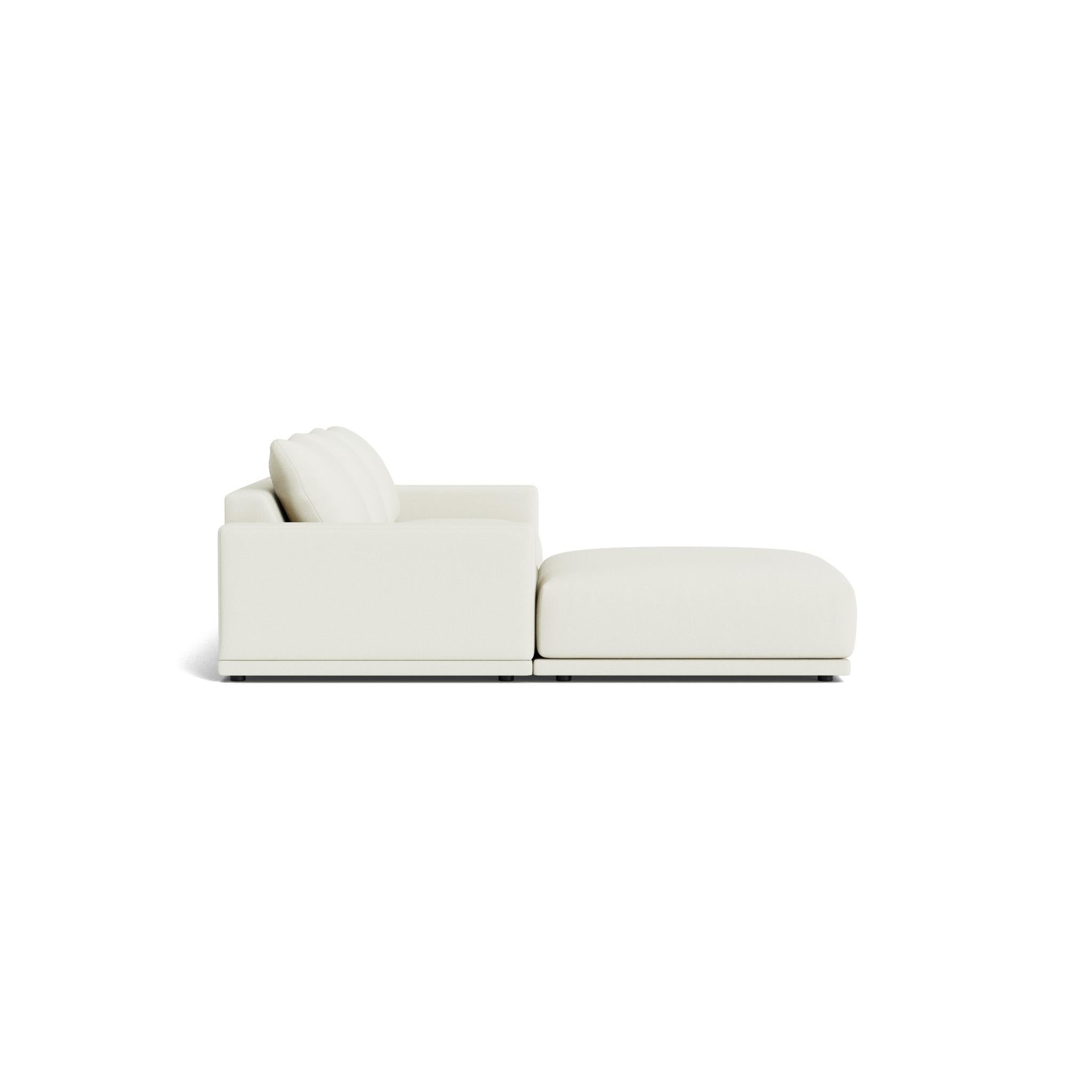 American Plush Modular Modern Chaise in Premium Belgian Linen For Sale