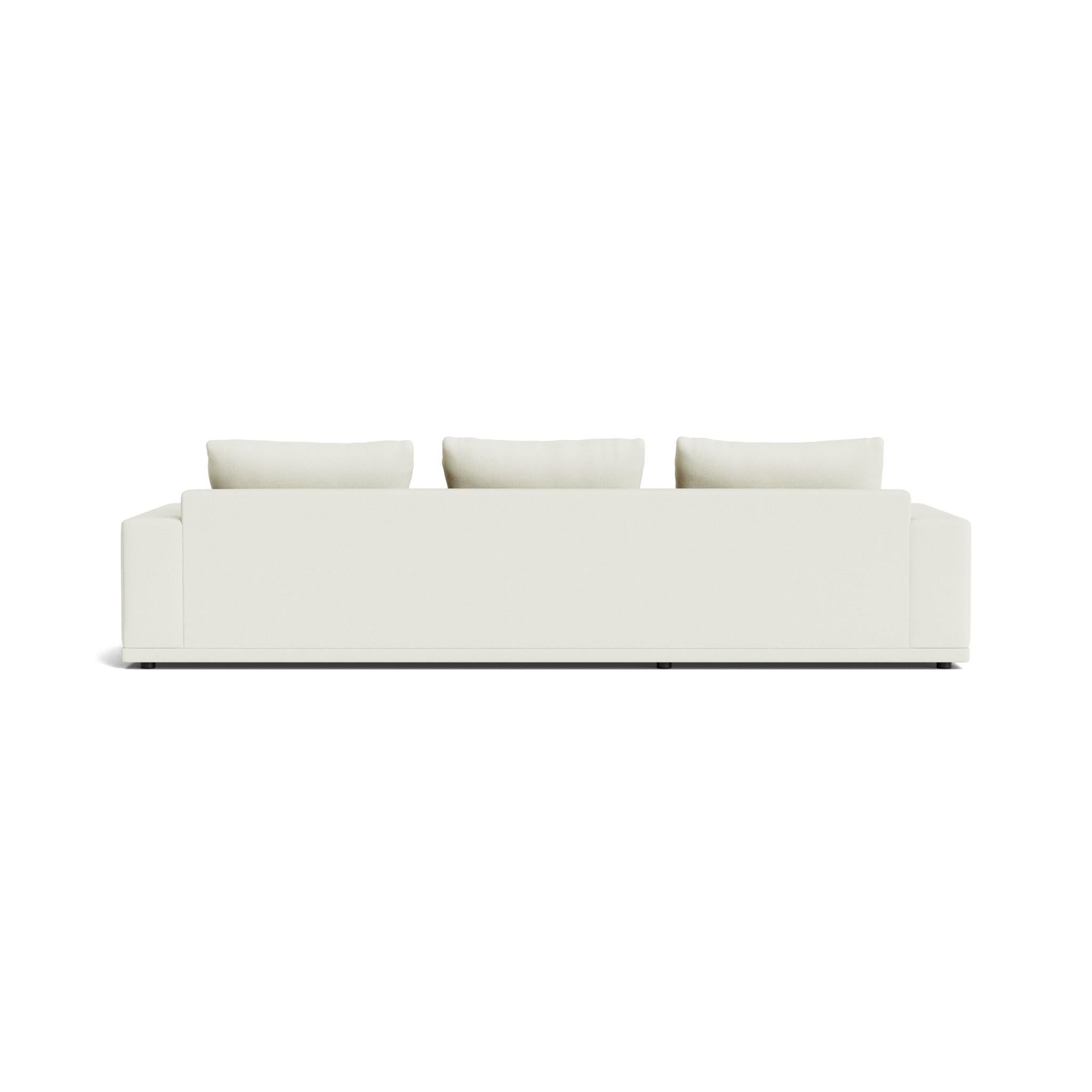 Contemporary Plush Modular Modern Chaise in Premium Belgian Linen For Sale