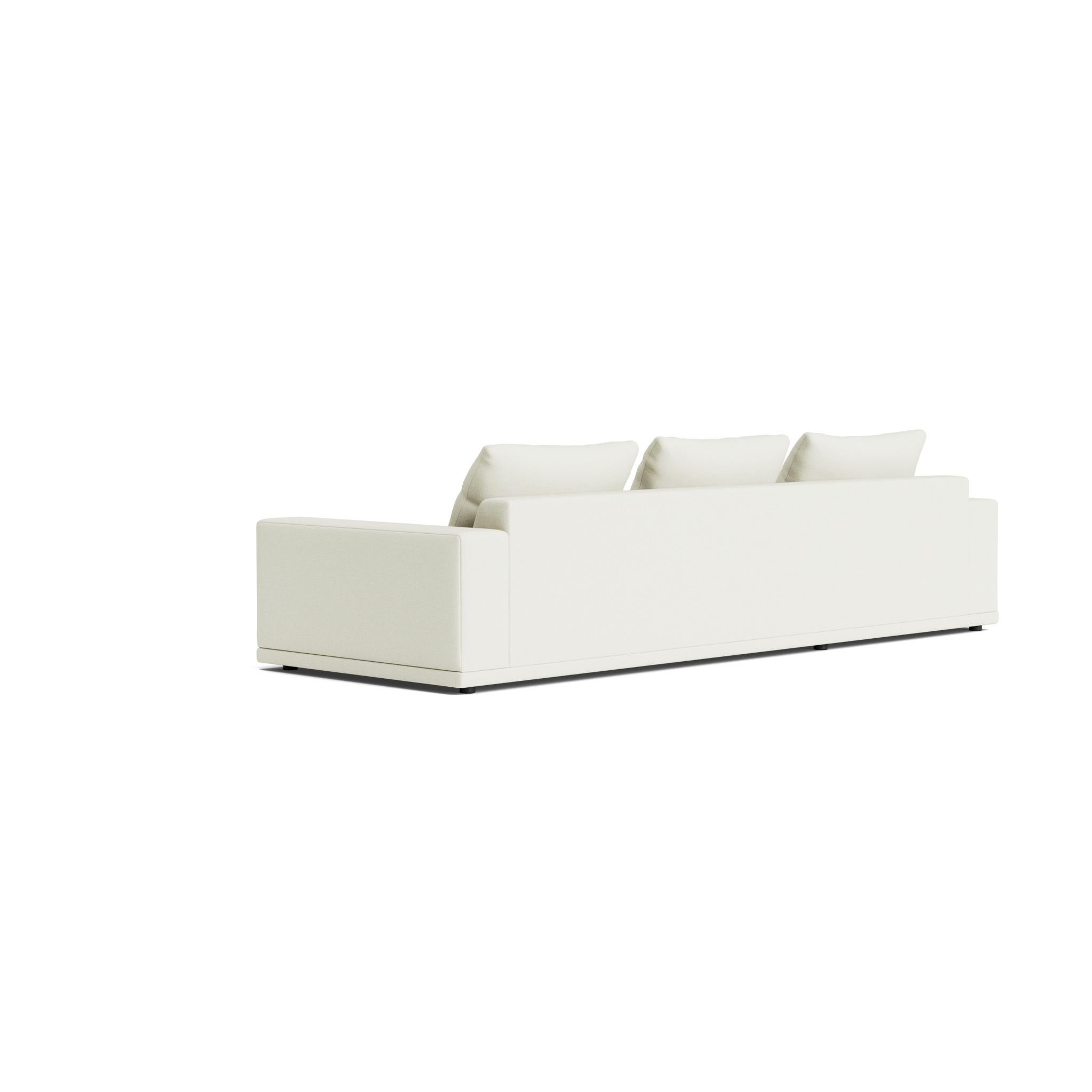 Fabric Plush Modular Modern Chaise in Premium Belgian Linen For Sale