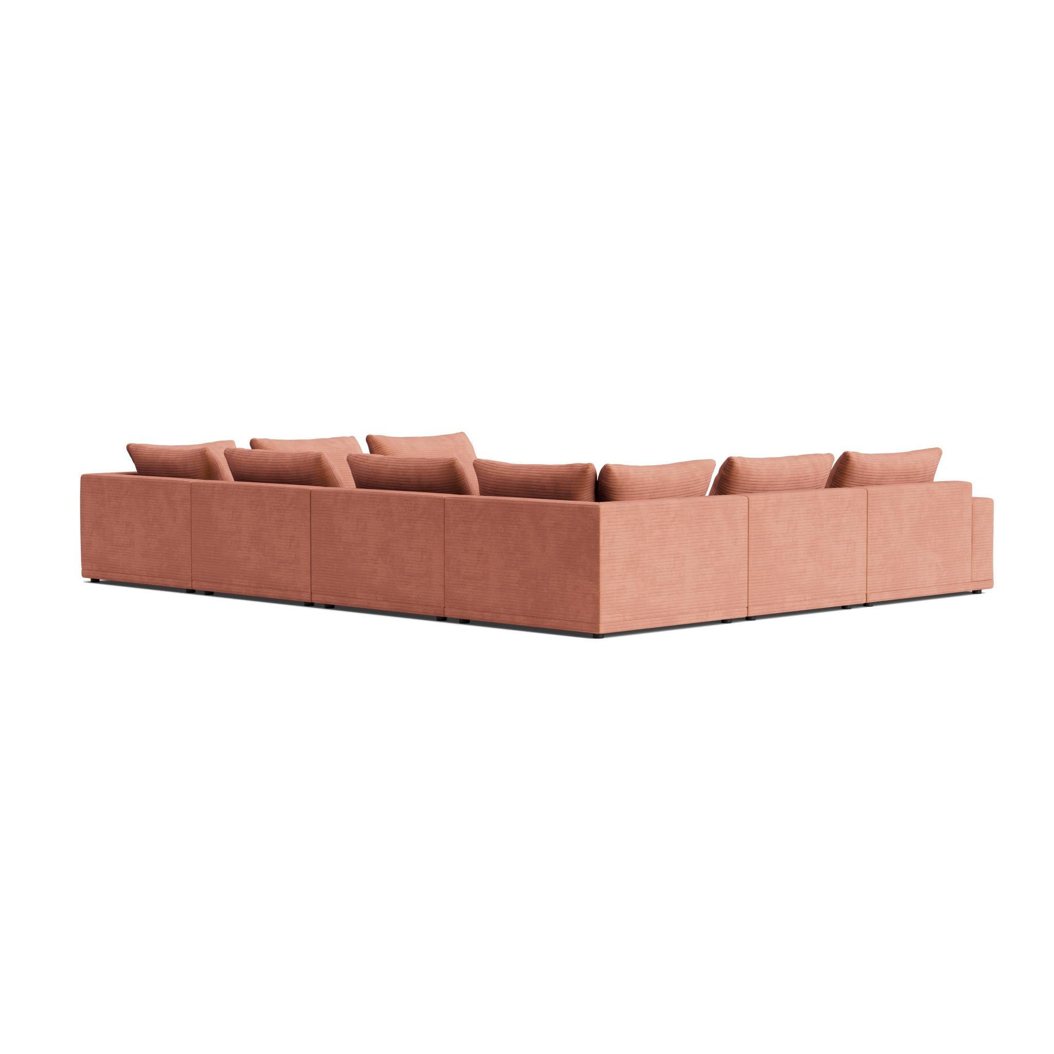 Plush Modular Modern Sofa in Maharam Corduroy In New Condition For Sale In Nyack, NY