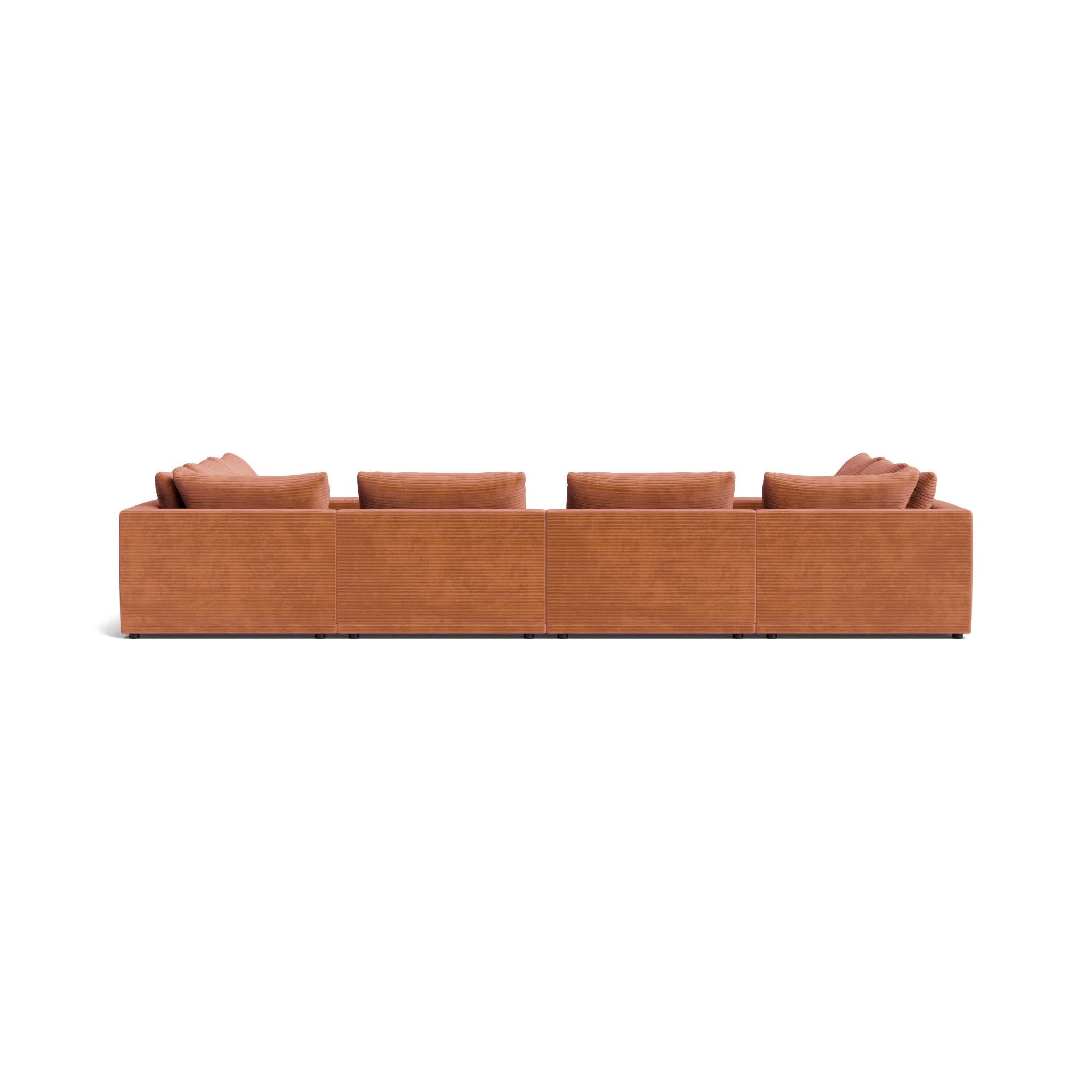 Contemporary Plush Modular Modern Sofa in Maharam Corduroy For Sale