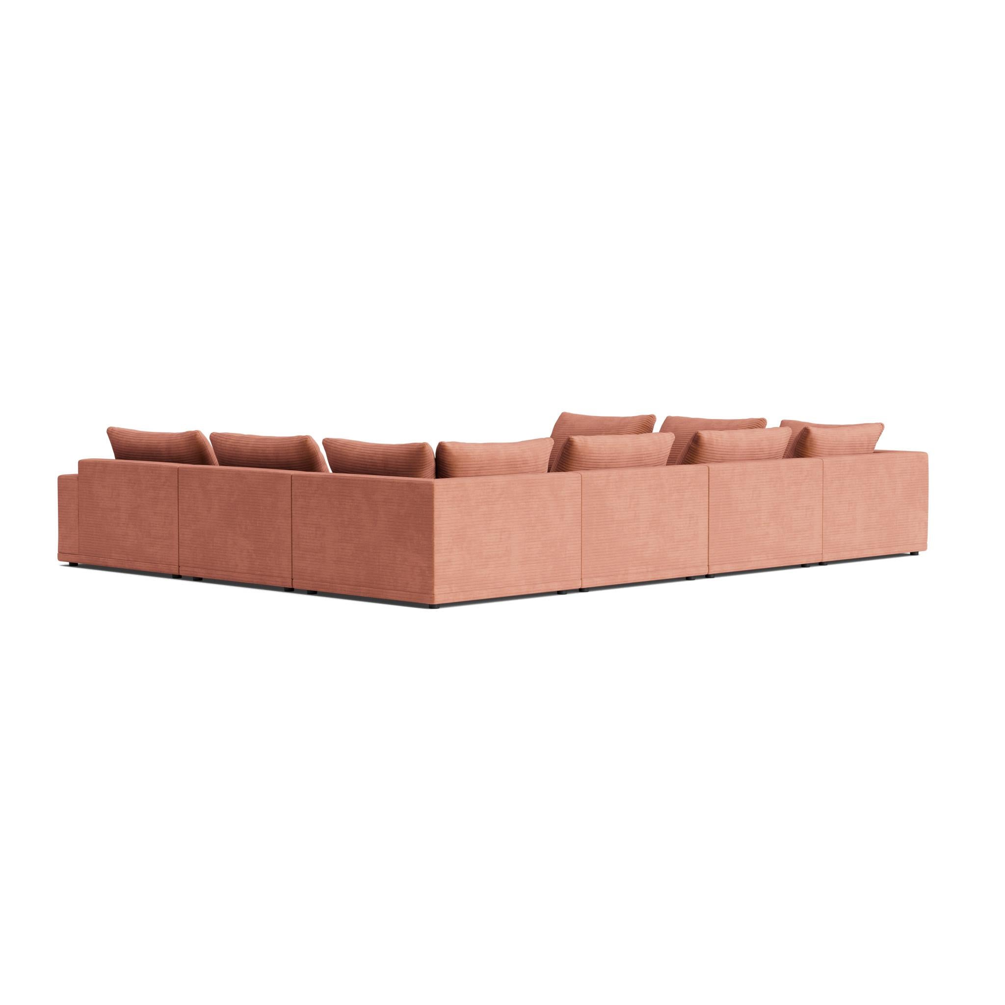 Fabric Plush Modular Modern Sofa in Maharam Corduroy For Sale
