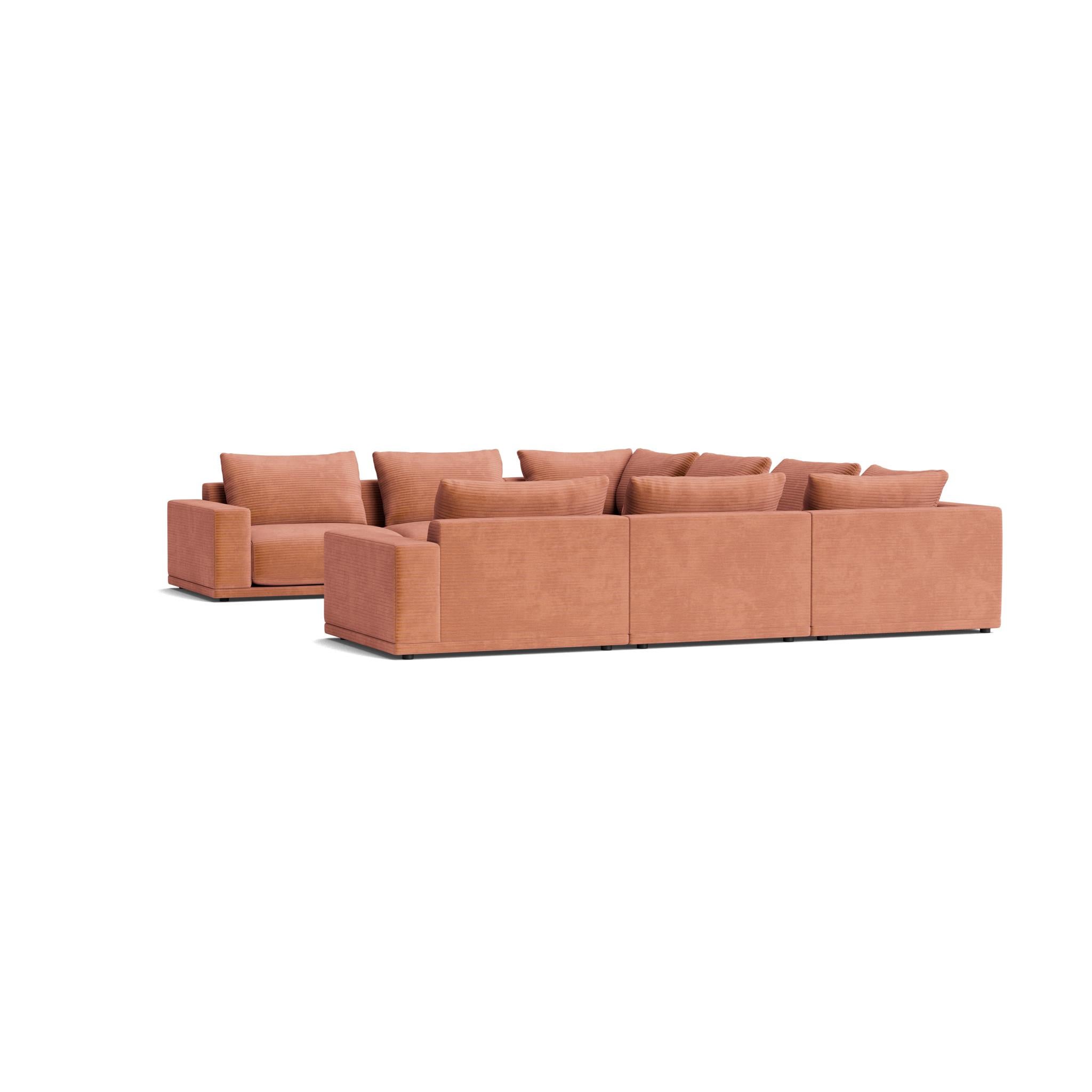 Plush Modular Modern Sofa in Maharam Corduroy For Sale 2
