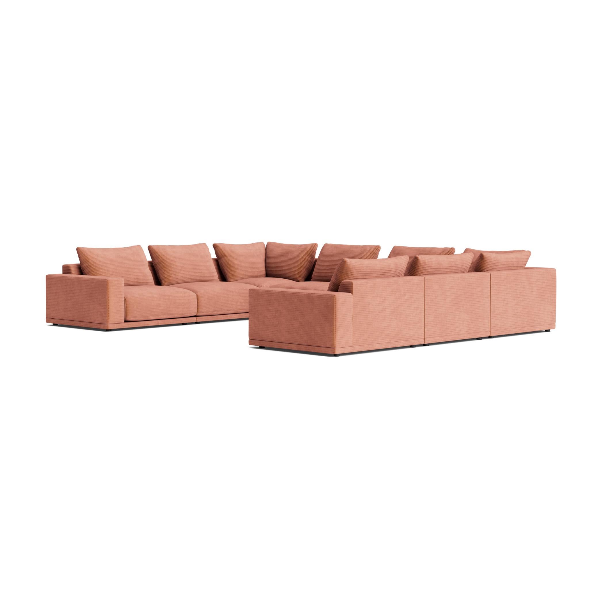 Plush Modular Modern Sofa in Maharam Corduroy For Sale 3