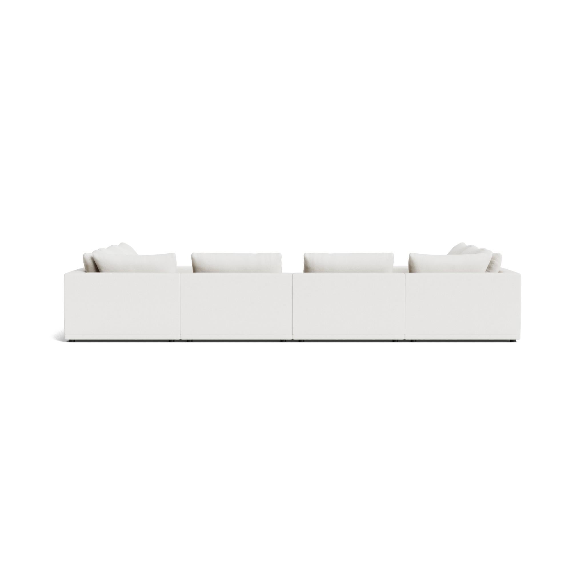 Contemporary Plush Modular Modern Sofa in Premium Belgian Linen For Sale