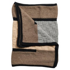 Plush Muhu Brown Gray Soft Alpaca Throw Shawl Hand Knitted By Peruvian Artisans
