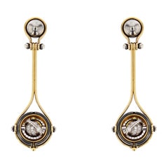 Diamonds Pluton Drop Earrings in 18k yellow gold by Elie Top