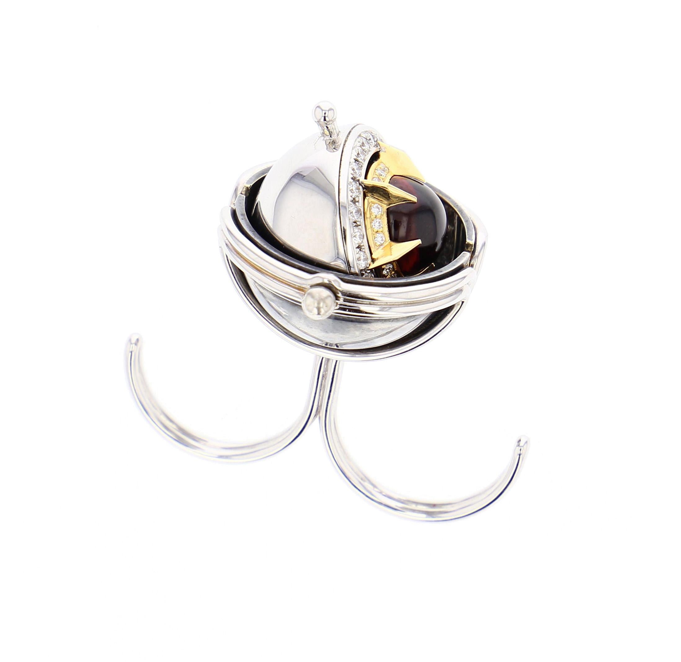 Neoclassical Pluton Double Ring Tourmaline by Elie Top
