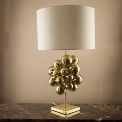 Plutone Table Lamp, Solid Brass Spheres, Florence Italy Production