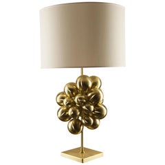 Plutone Table Lamp, Solid Brass Spheres, Florence Italy Production